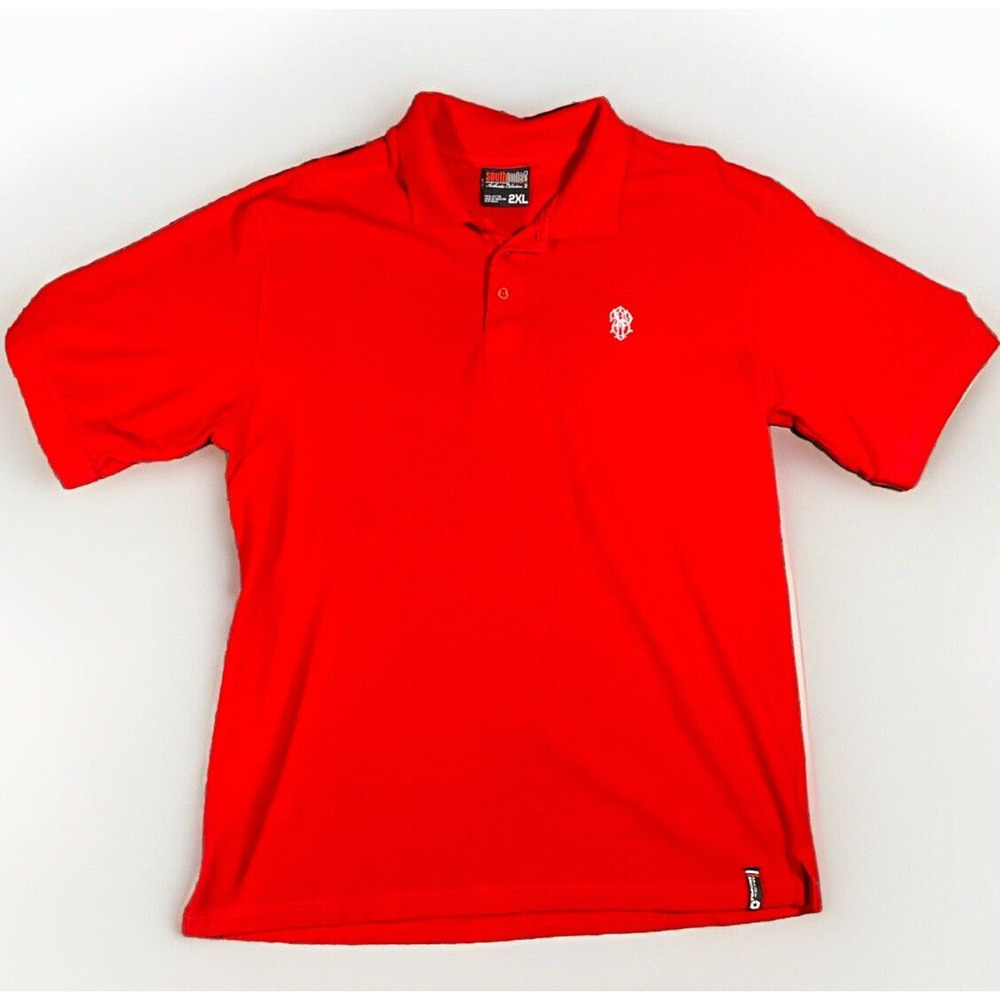 Vintage y2k Southpole Polo Shirt Men’s XXL Red Loose Baggy Preppy‎ Skater